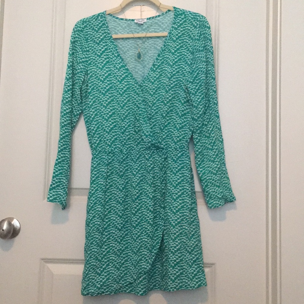 Green & White Splendid Wrap Dress